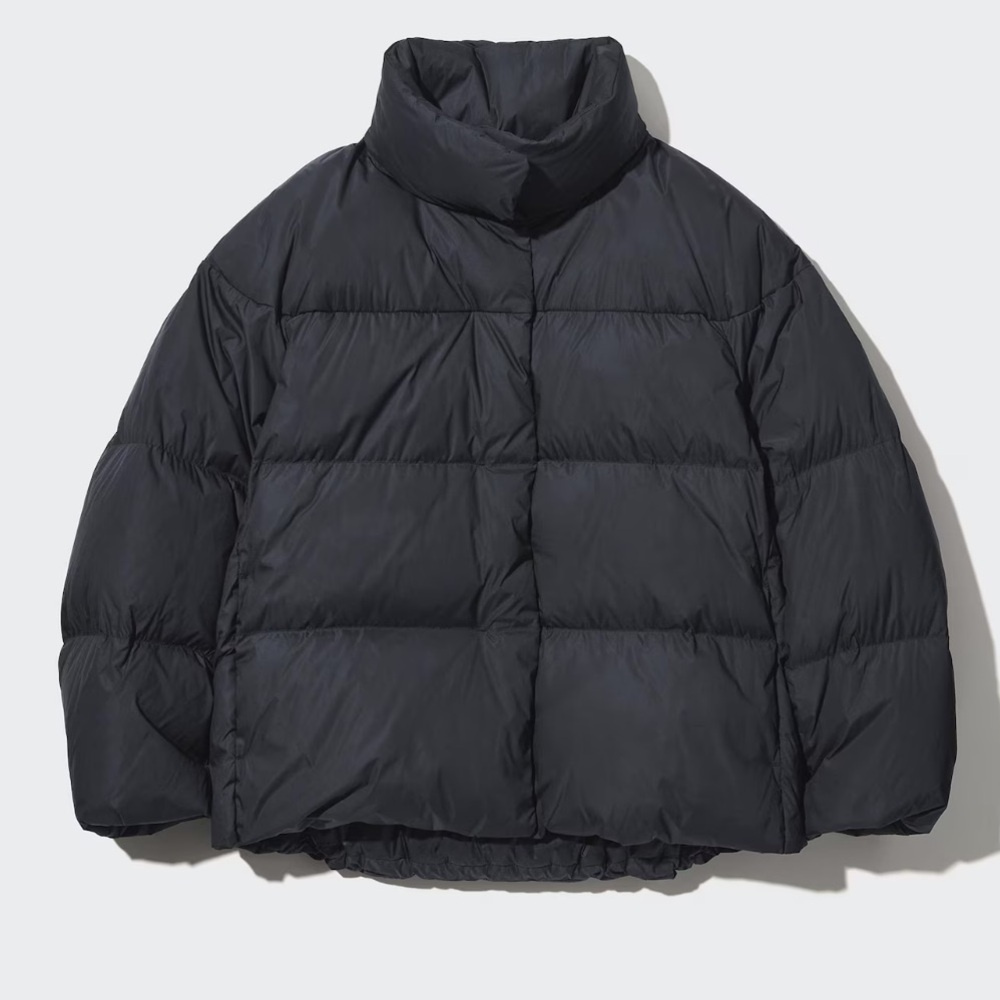 Uniqlo Powder Soft Black Down Puffer Coat Nanodesign Size Large